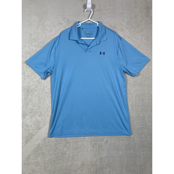 Under Armour The Performance Polo Golf Shirt‎ Mens Large Light Blue Short Sleeve - Picture 1 of 5